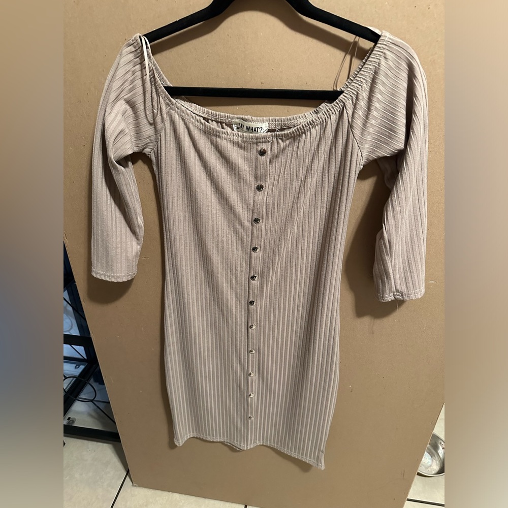 Faux button down mini dress. Gorgeous fit. Gently worn.